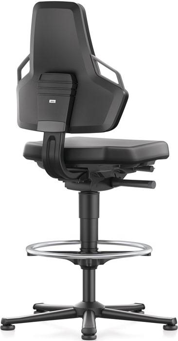 Arbeitsdrehstuhl Nexxit Gleiter+Fußring Supertec schwarz Griff grau 570-820mm…