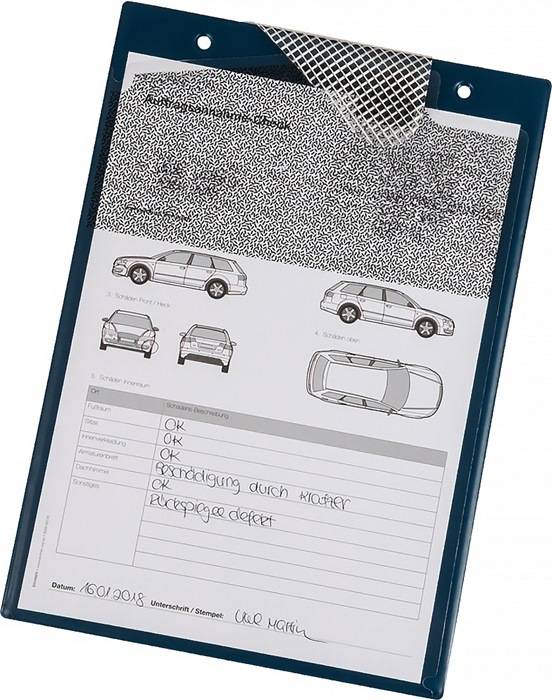 Auftragstasche m.Klettverschluss,Kordel u.2 Fächer DIN A4 blau VE=10 St.