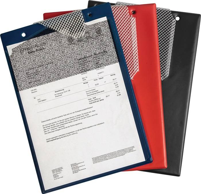 Auftragstasche m.Klettverschluss,Kordel u.2 Fächer DIN A4 rot VE=10 St.