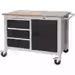 Werkbank B1250xT750xH935mm Buche Multiplex lichtgrau/grau 3 Schubl.1 Tür Werkbank B1250xT750xH935mm Buche Multiplex lichtgrau/grau 3 Schubl.1 Tür