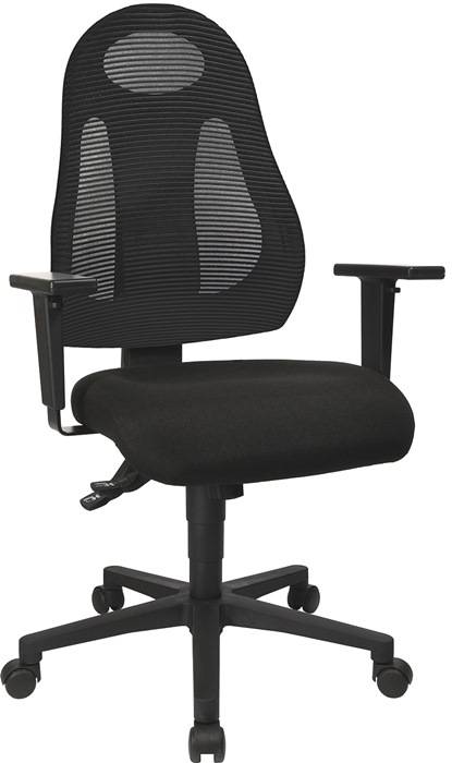 Bürodrehstuhl m.Synchrontechnik schwarz/schwarz 420-530mm o.Armlehnen TOPSTAR