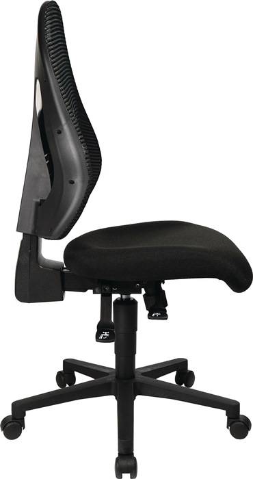 Bürodrehstuhl m.Synchrontechnik schwarz/schwarz 420-530mm o.Armlehnen TOPSTAR