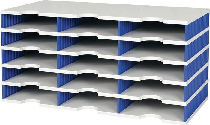 Sortierablage Trio 15 Fächer H363xB723xT331mm Polystyrol grau/blau…