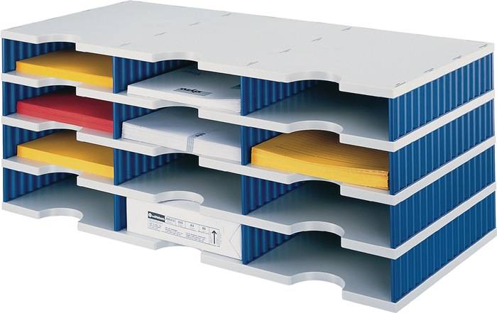 Sortierablage Trio 15 Fächer H363xB723xT331mm Polystyrol grau/blau…