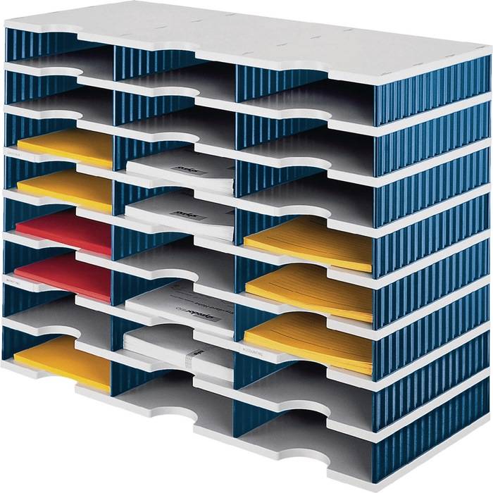 Sortierablage Trio 15 Fächer H363xB723xT331mm Polystyrol grau/blau…