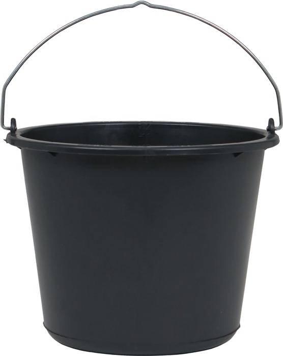 Baueimer 12l schwarz Recycling-Kunststoff