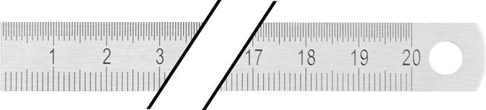 Stahlmaßstab L.200mm rostfr.Stahl biegsam Teilung B=mm/1/2mm PROMAT