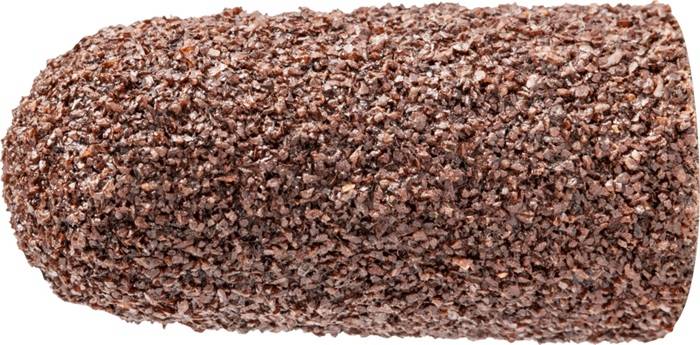 Nahaufnahme einer strukturierten Oberfläche, die grobe, gleichmäßige braune Partikel ähnelt; möglicherweise ein Material wie grobes Schmirgelpapier oder lose Körner.