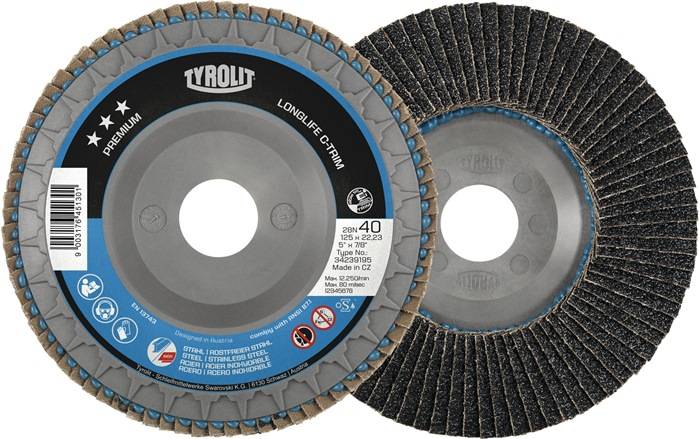 Trennscheibe mit der Aufschrift 