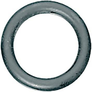 Ein einzelner metallischer Ring mit glatter Oberfläche, von oben betrachtet.