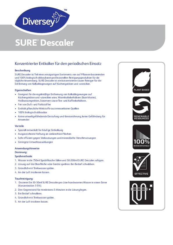 Entkalker SURE Descaler Konzentrat 1l Flasche DIVERSEY