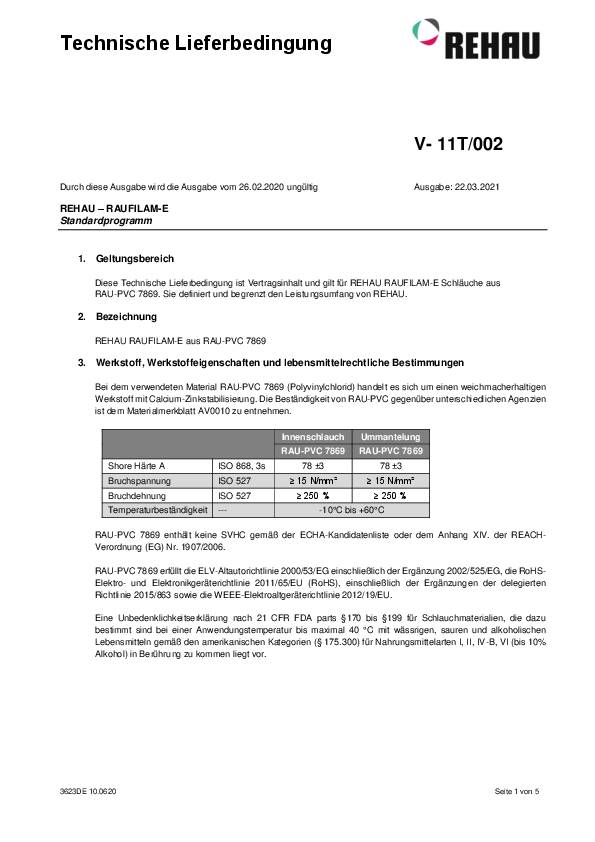 PVC-Schlauch RAUFILAM-E ID 6mm AD 12mm L.50m transp.Rl.REHAU