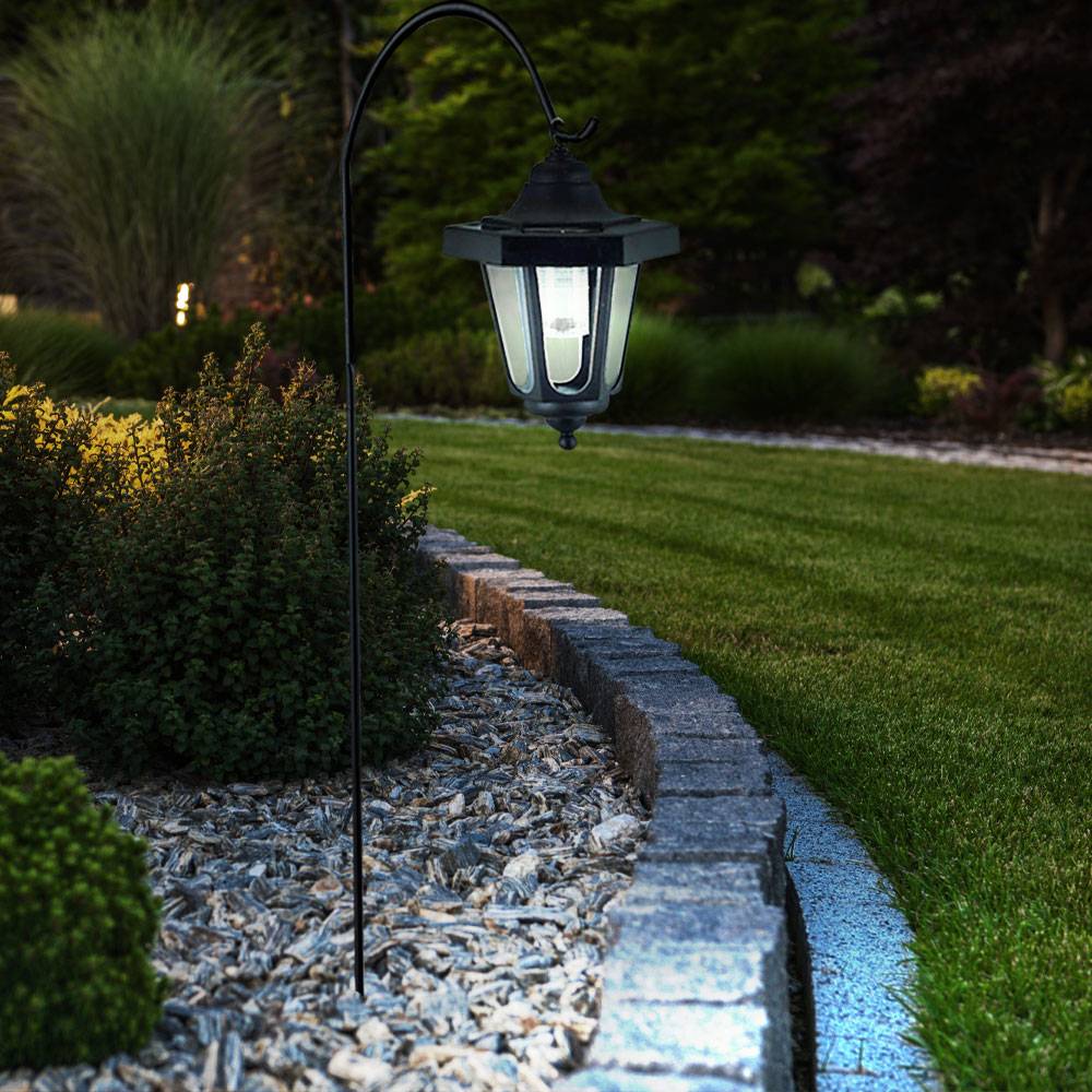 Design 3er Set LED Solar Steck Laternen Hof Terrassen Leuchten IP44 Außen Lampen
