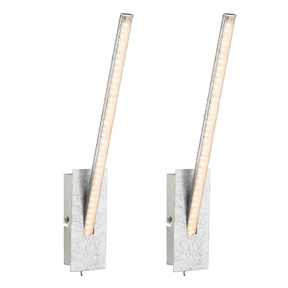2er Set LED Wand Lampen Schlaf Gäste Zimmer Kristall Strahler Stab Leuchten