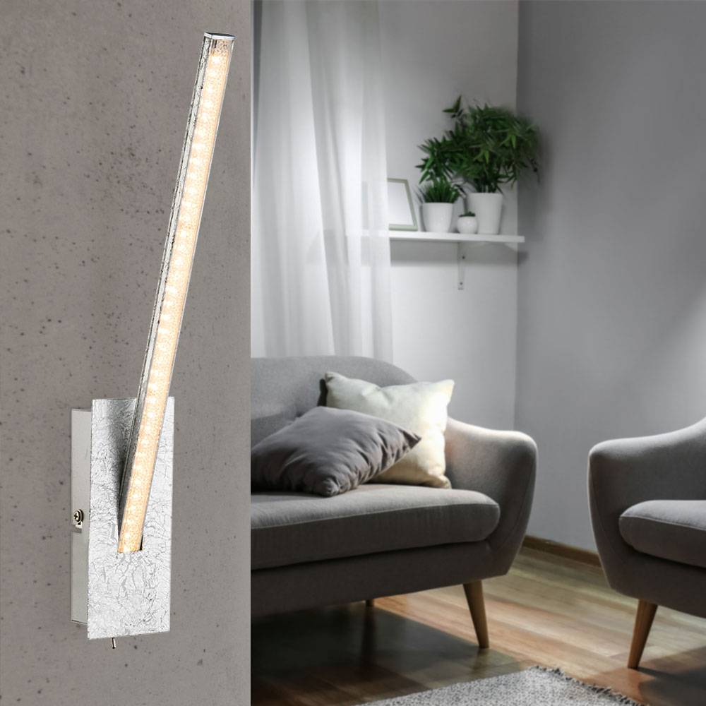 2er Set LED Wand Lampen Schlaf Gäste Zimmer Kristall Strahler Stab Leuchten