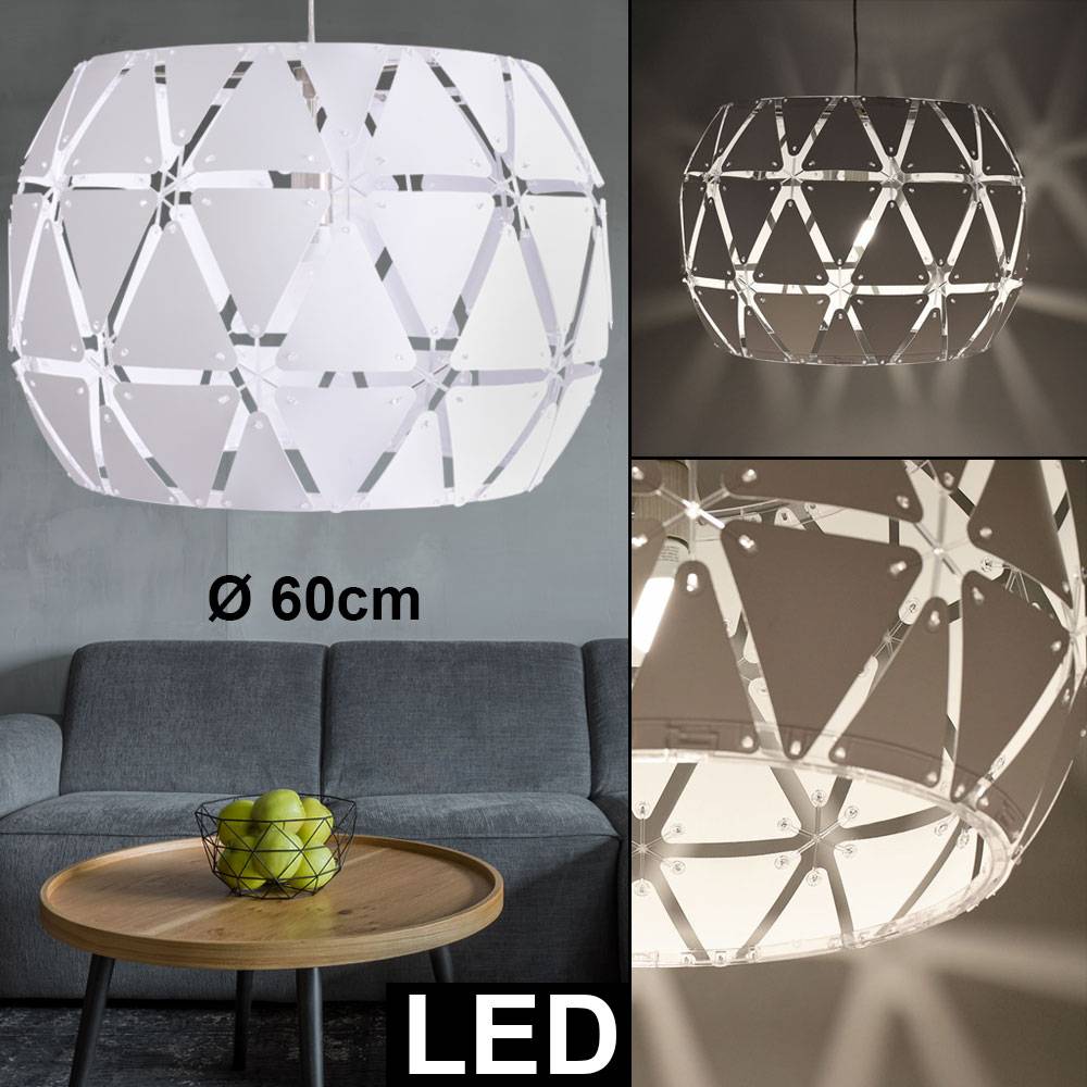 Design Pendel Leuchte dreieck Hänge Lampe weiß Steck Decken Strahler im Set inkl. LED Leuchtmittel