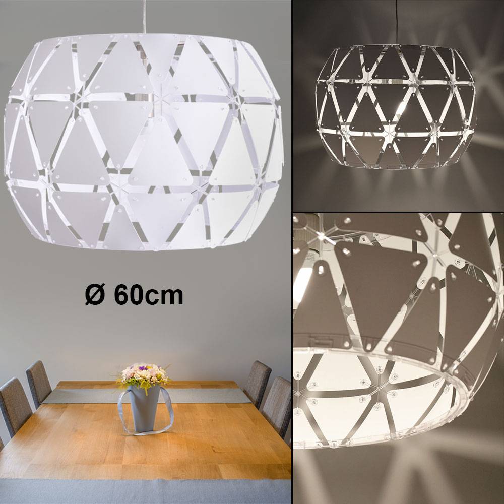 Design Pendel Leuchte dreieck Hänge Lampe weiß Steck Decken Strahler im Set inkl. LED Leuchtmittel