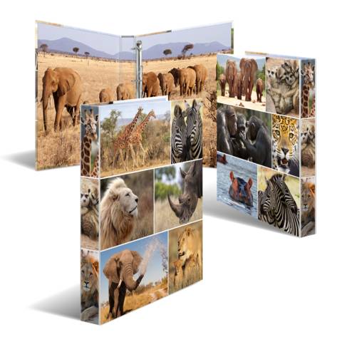 Ringbuch A4 Karton 4D Afrika Tiere