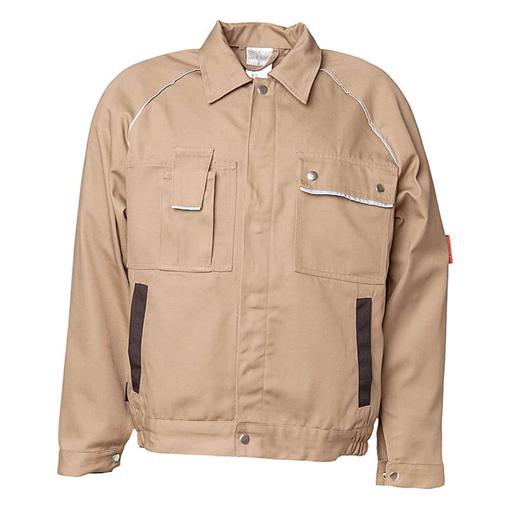 Bundjacke - Gr. 54 - khaki/schwarz - 320 g/m² - 65% Polyester - 35% Baumwolle - "Canvas 320" - schmutz- und wasserabweisend - atmungsaktiv - Planam