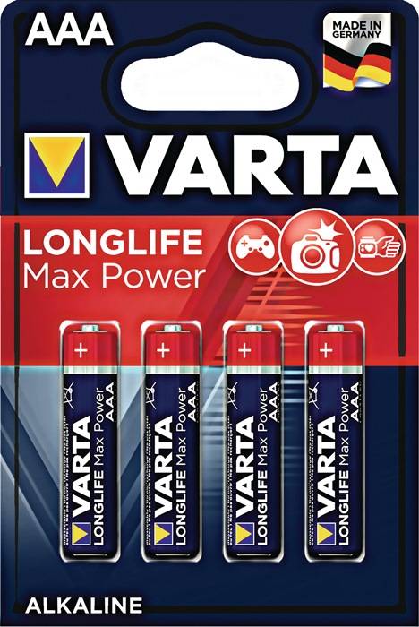 Batterie Longlife Max Power 1,5V AAA-AM4-Micro 1260 mAh LR03 4703 4 St./Bl.VARTA
