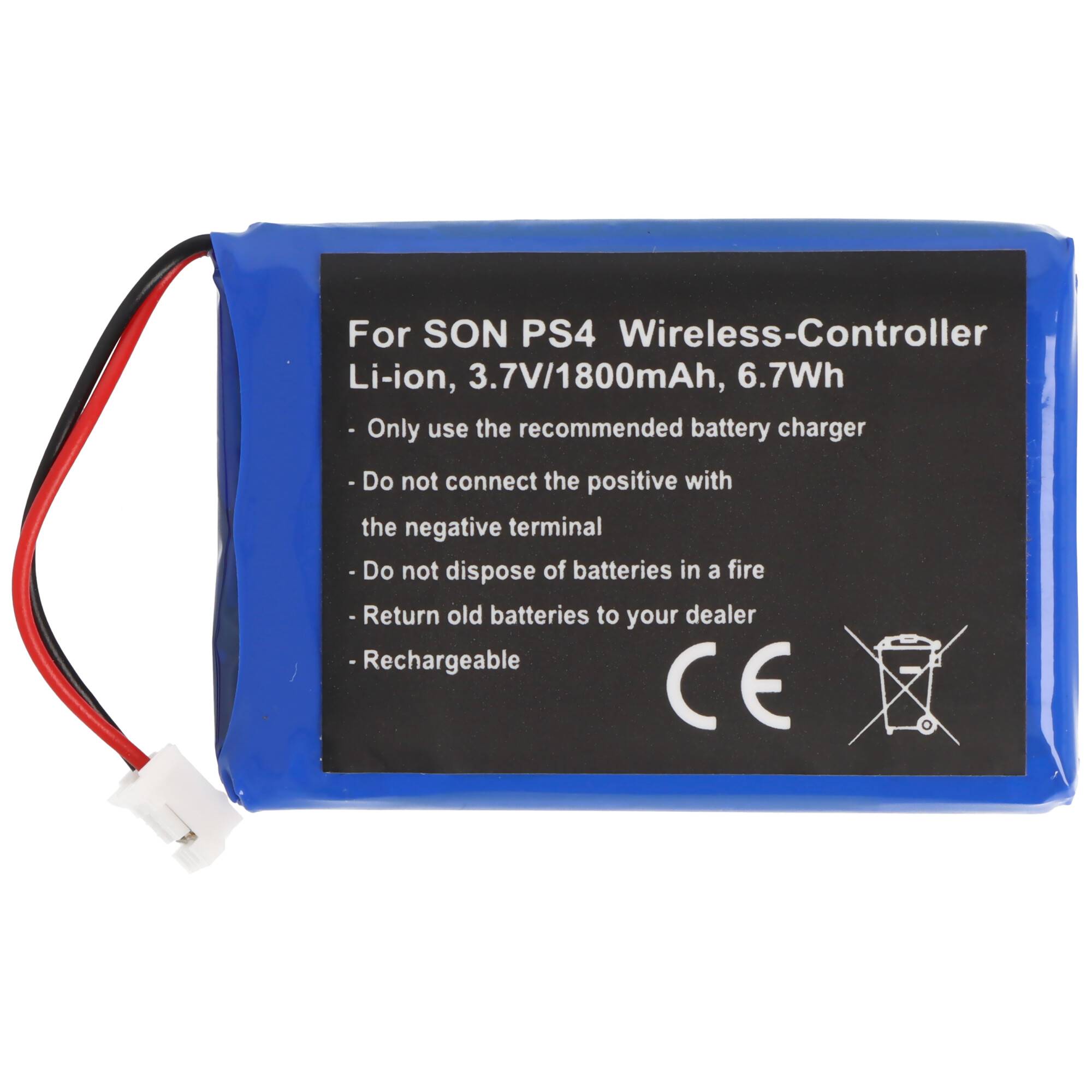 Akku passend für Sony PS4 Wireless-Controller, Li-ion, 3,7V, 1800mAh, 6,7Wh