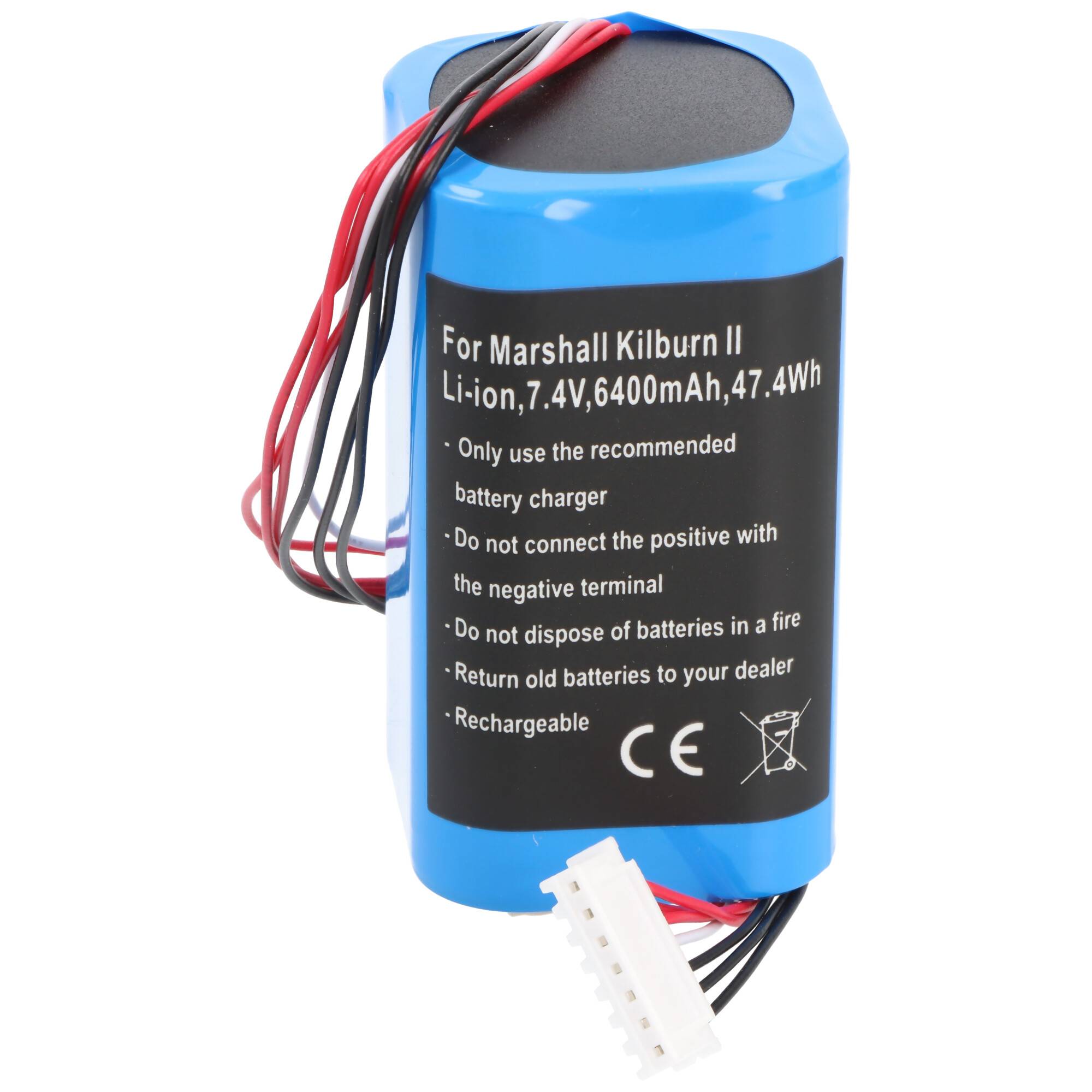 Akku passend für Marshall Kilburn II, Li-ion, 7,4V, 6400mAh, 47,4Wh