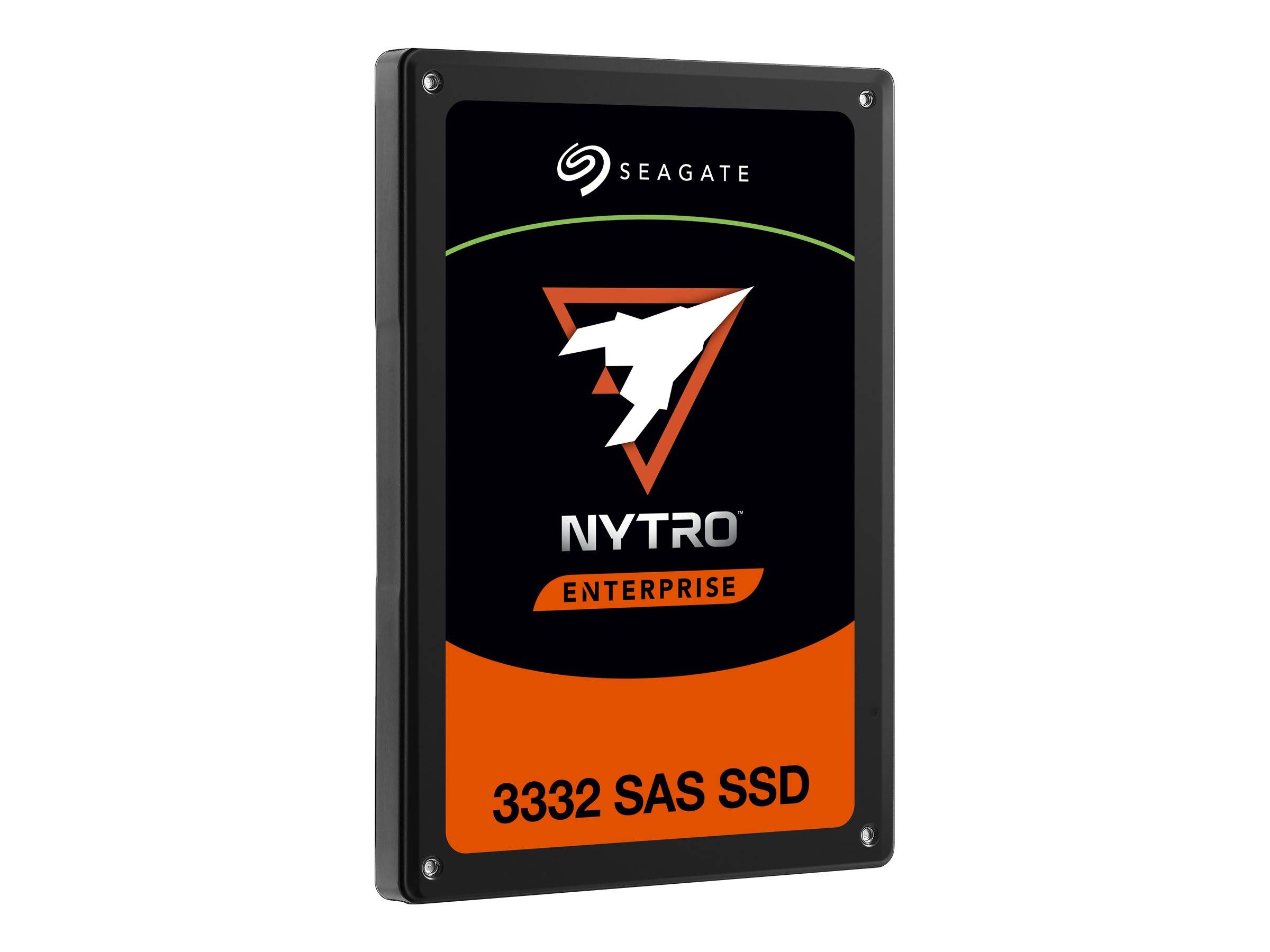 Seagate Nytro Enterprise 3332 SAS SSD Solid-State-Drive Produktbild auf weißem Hintergrund.