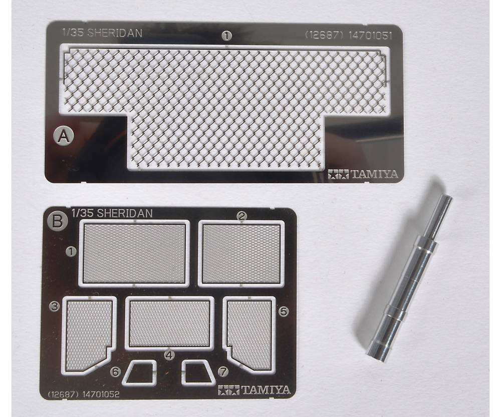 Modellbau Tamiya 300012687 1:35 Alu Geschützr. m. PE M551 Sheridan