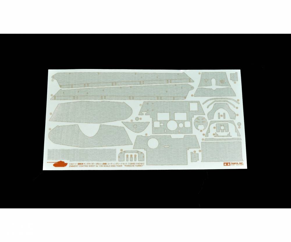 Modellbau Tamiya 300012649 1:35 Zimm.Ph.Ätzt.f.Königstiger Porsch.