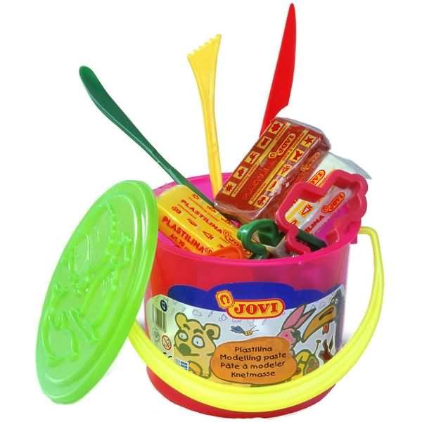 Bastelset Plastilin-Set mit Zubehör im Eimer