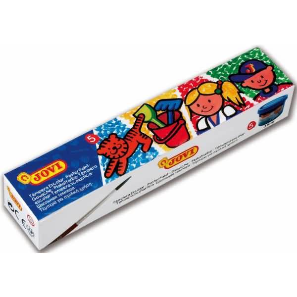 Plakatfarbe Tempera Schule VE=5 Dosen a 35ml + Pinsel