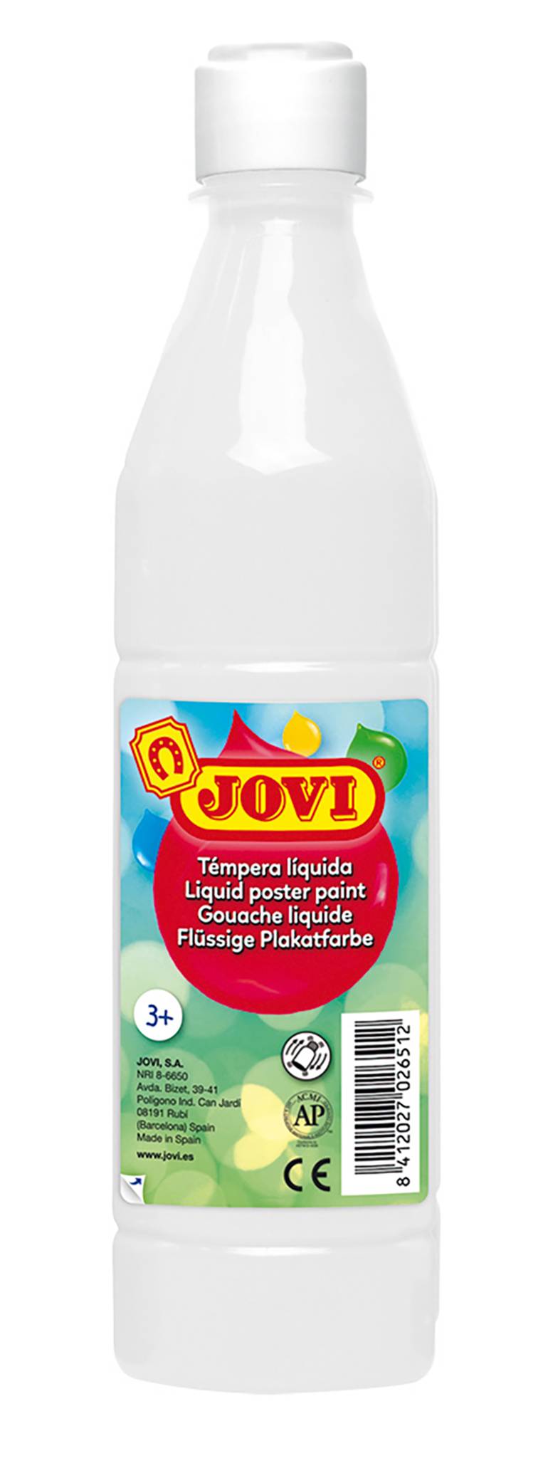 Plakatfarbe Jovi flüssige Temperafarbe 500 ml Flasche weiß