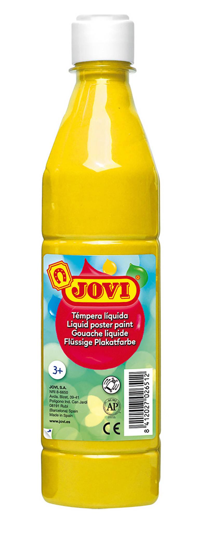 Plakatfarbe Jovi Flüssige Temperafarbe gelb, 500 ml Flasche