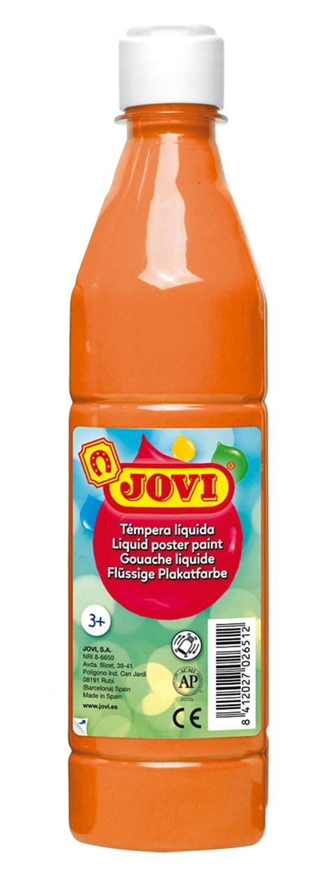 Plakatfarbe Jovi Flüssige Temperafarbe orange, 500 ml Flasche