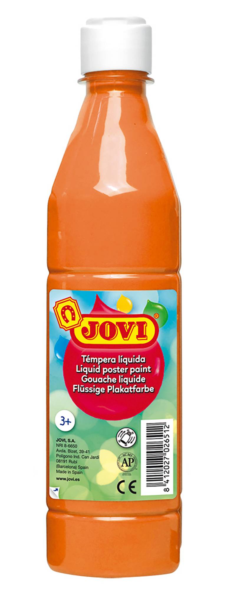 Plakatfarbe Jovi Flüssige Temperafarbe orange, 500 ml Flasche