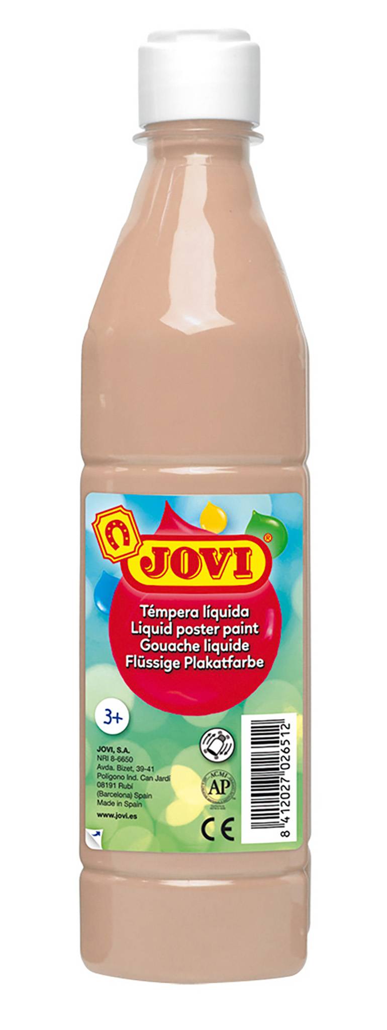 Plakatfarbe Jovi Flüssige Temperafarbe hautfarben, 500 ml Flasche