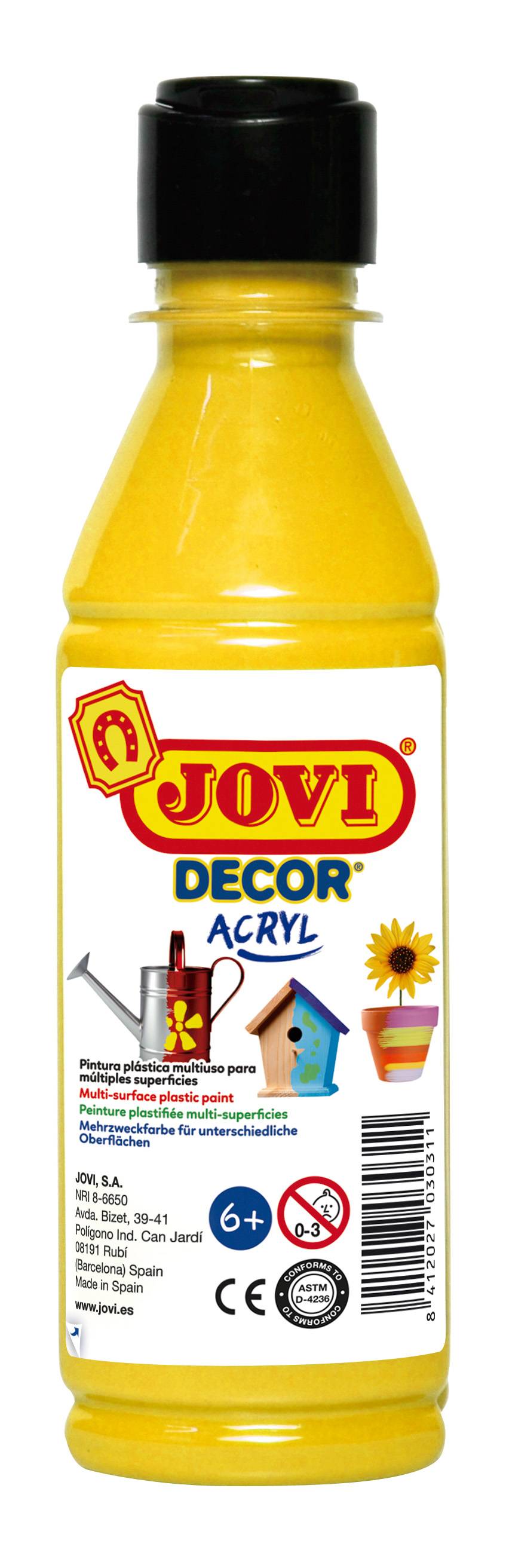 Acrylfarbe Jovidecor gelb, 250 ml Flasche