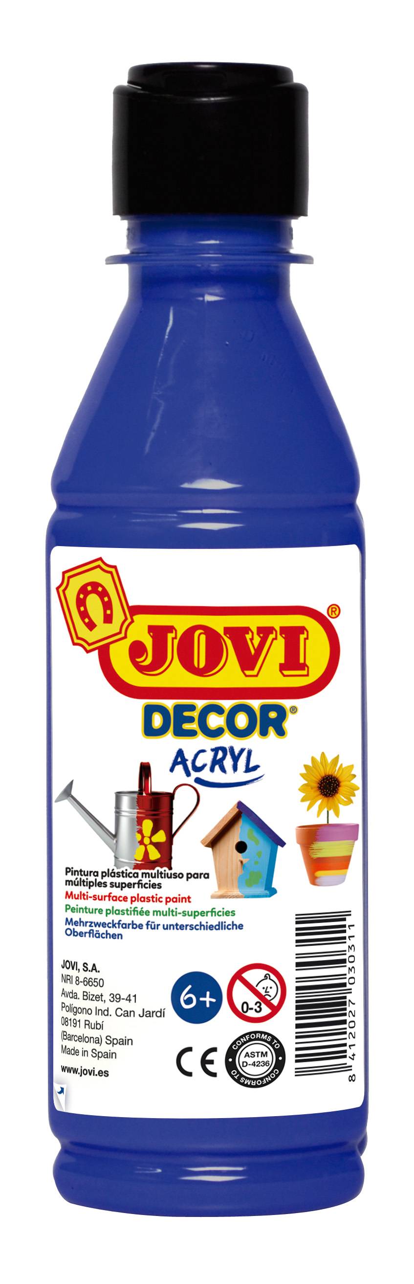Jovidecor Acrylfarbe ultrablau, 250 ml in Flasche