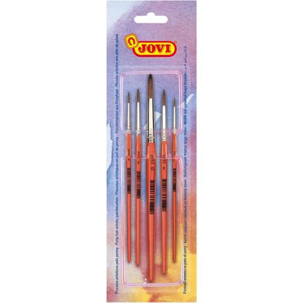 Rosshaarpinsel-Set Nr. 0/4/6/8/12 VE=5 Stück Blister