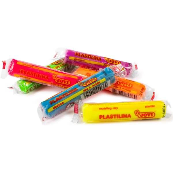 Plastilina Knete fluoreszierende Farben VE=6 Farben a 15g