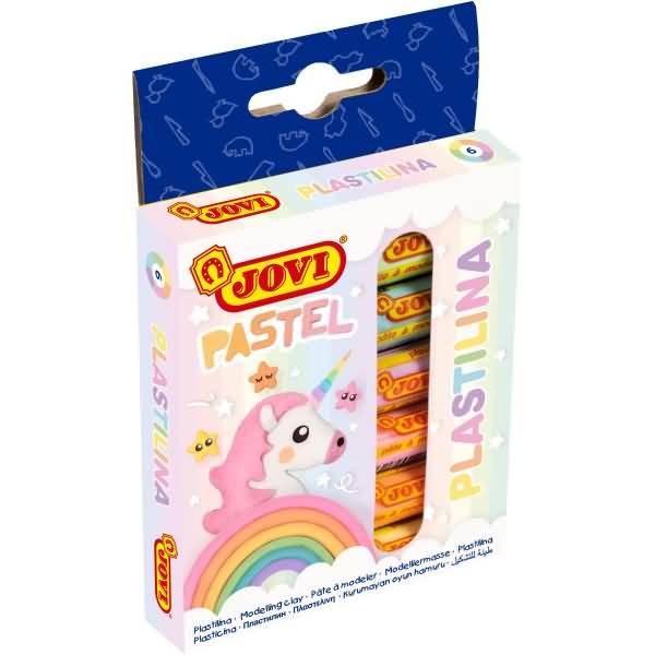 Plastilina Knete Pastellfarben VE= 6 Farben a 15g