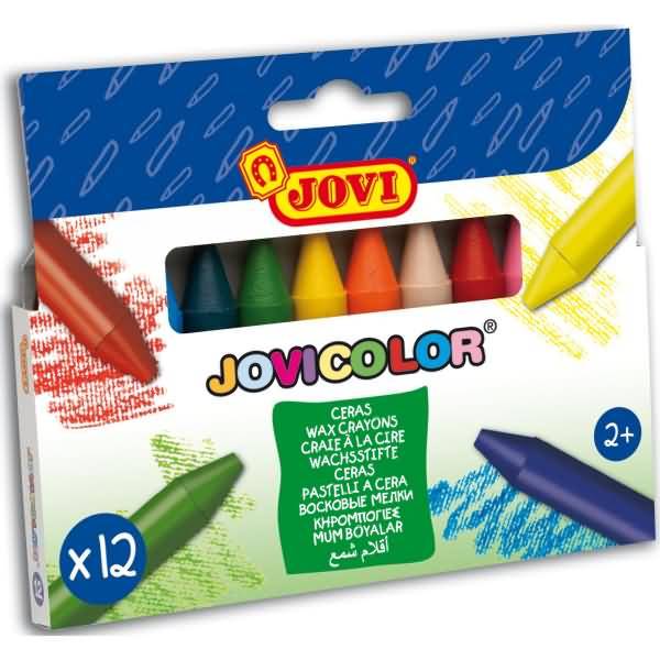 Wachsmalstifte Jovicolor rund VE=12 Farben sortiert