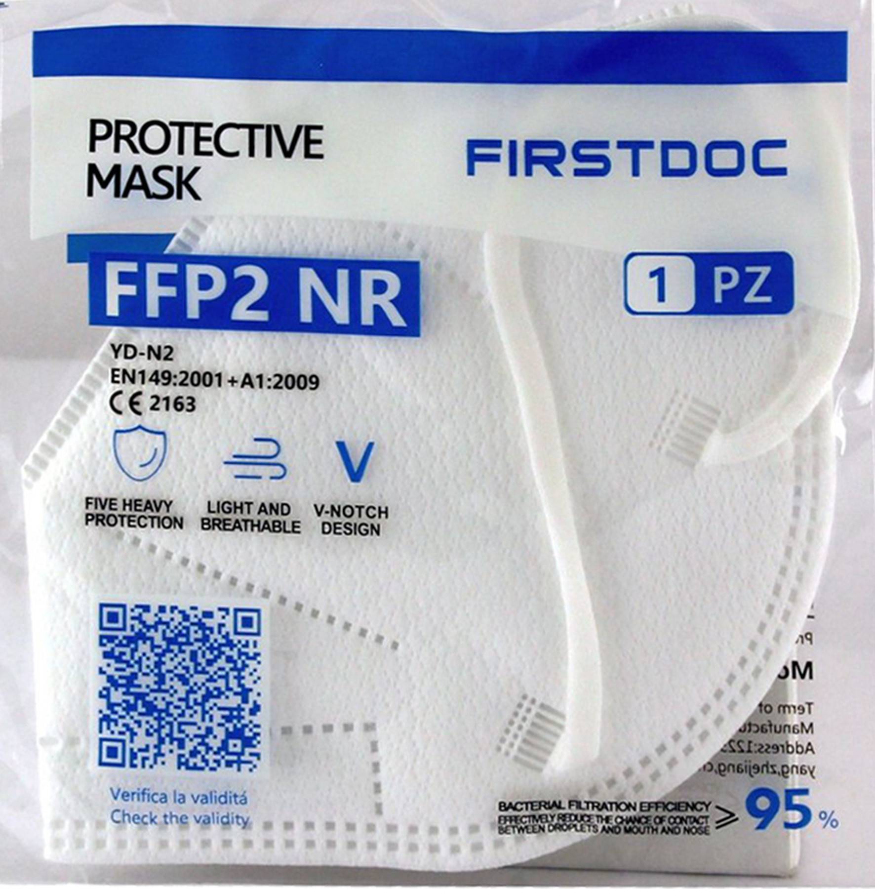 10x FirstDoc FFP2 Atemschutzmaske Mundschutz Maske Einzeln Verpackt CE 2163 + 100x Einweg Schutzmaske 3-Lagig