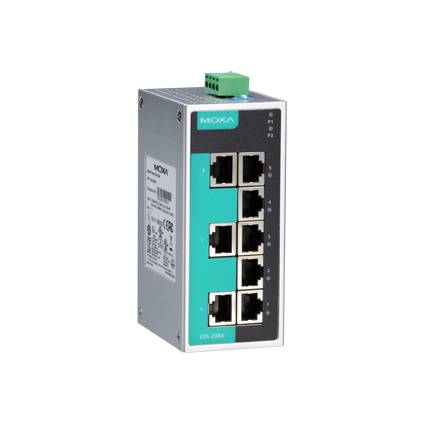 MOXA Unmanaged Industrial Ethernet Switch. 8-ports, EDS-208A
