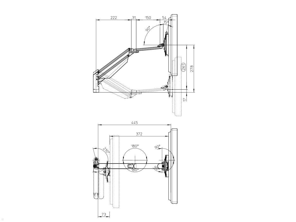 Novus Clu III Monitorarm ohne Befestigung, weiß (990+3001+000)