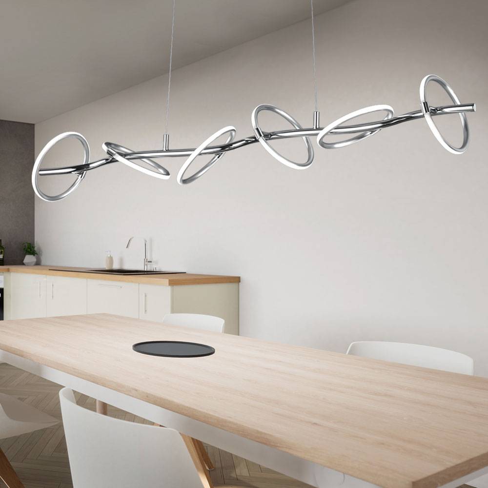 Hängeleuchte Pendelleuchte Switch Dimmer Esszimmerlampe Designleuchte Küche, schwenkbar 6 flammig, 6x LED 4,2W 450Lm 3000K, HxBxT 150x115x17 cm