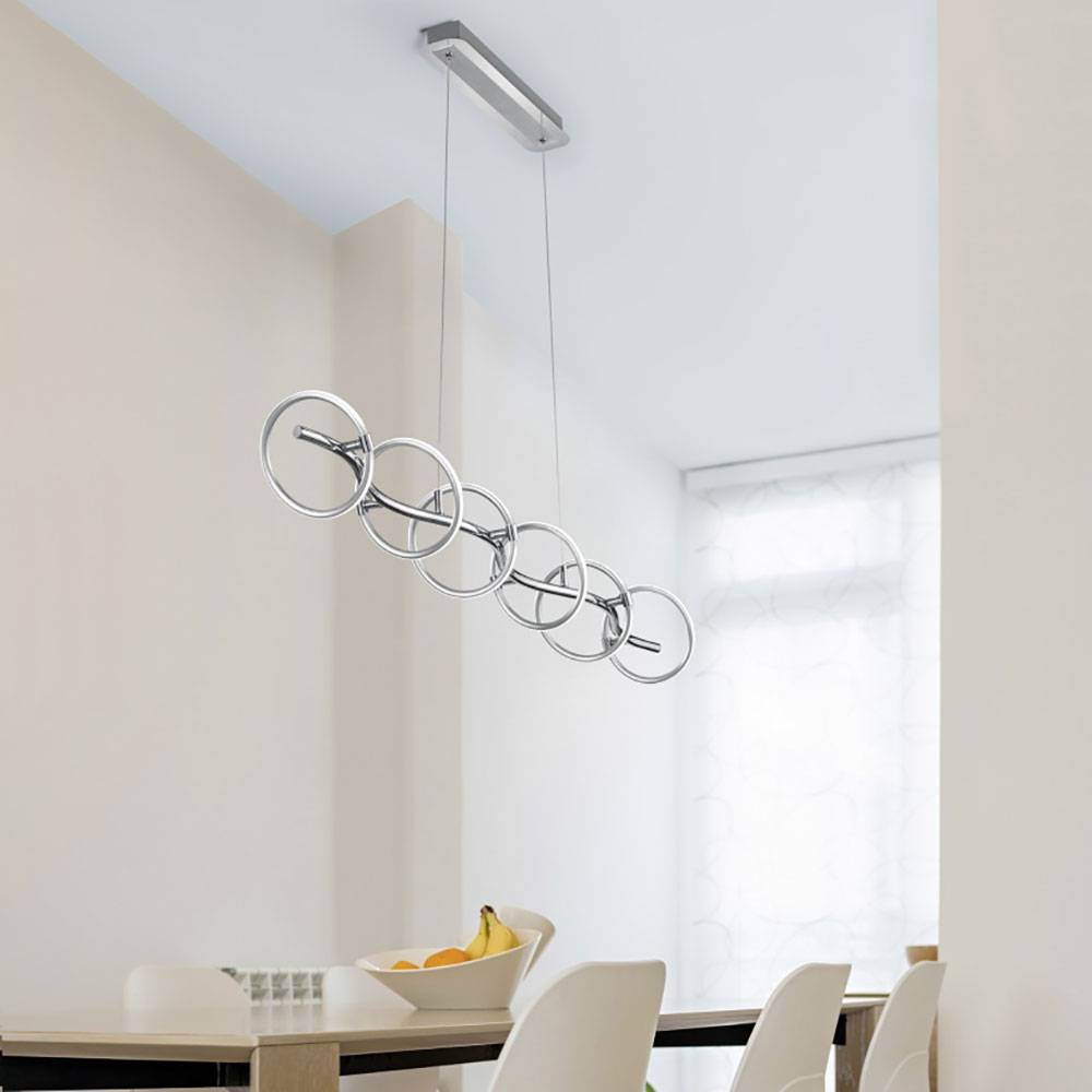 Hängeleuchte Pendelleuchte Switch Dimmer Esszimmerlampe Designleuchte Küche, schwenkbar 6 flammig, 6x LED 4,2W 450Lm 3000K, HxBxT 150x115x17 cm