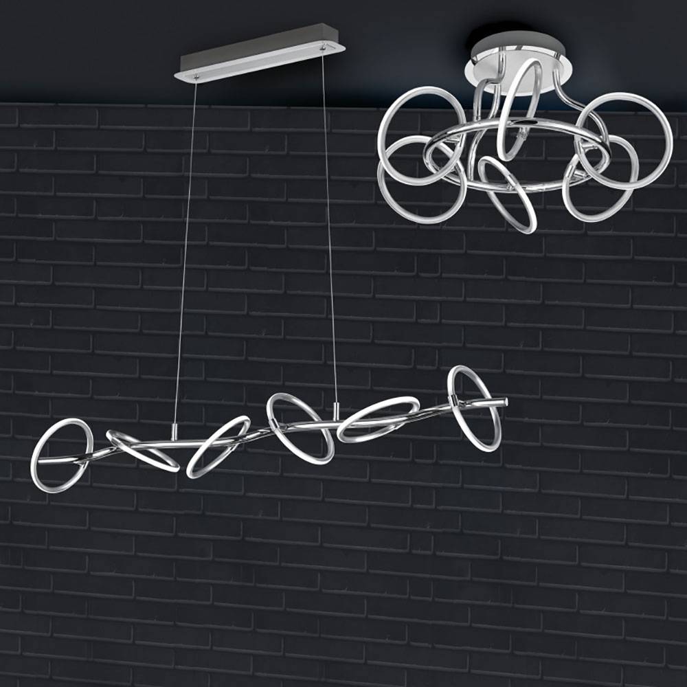 Hängeleuchte Pendelleuchte Switch Dimmer Esszimmerlampe Designleuchte Küche, schwenkbar 6 flammig, 6x LED 4,2W 450Lm 3000K, HxBxT 150x115x17 cm