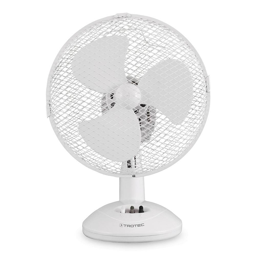 TROTEC Tischventilator TVE 9 – 25 Watt, oszillierend 90°, 2 Stufen, Ø 23 cm, sehr leise, weiß
