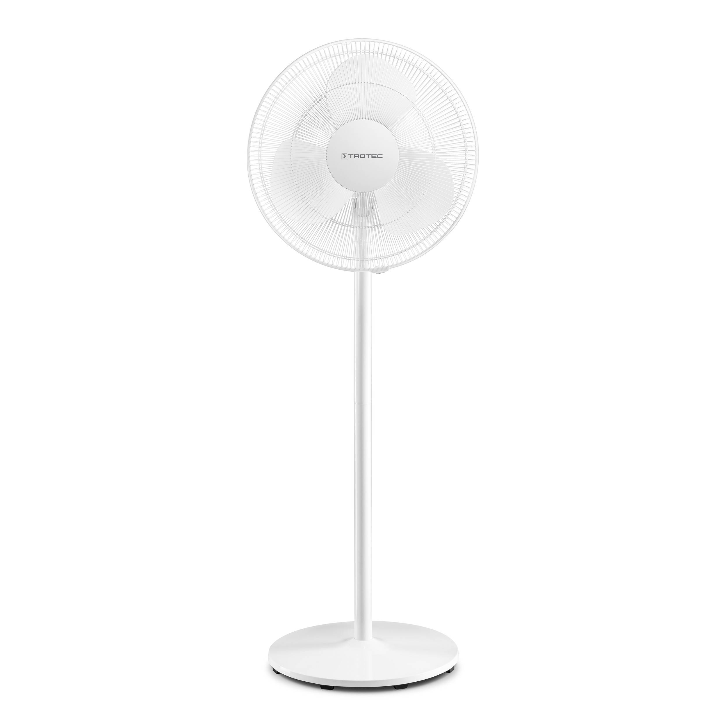 TROTEC Standventilator TVE 23 S – 50 Watt, oszillierend 80°, 3 Stufen, Ø 40 cm, höhenverstellbar, stabil